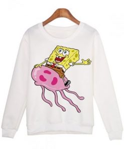 SpongeBob White Pullover Sweatshirt SFA