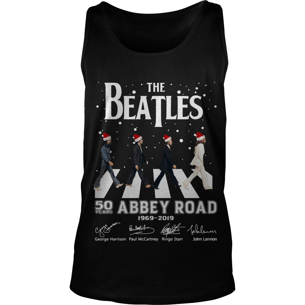 The Beatles 50 Year Abbey Road 1969 2019 Signatures Chirstmas Tank Top SFA