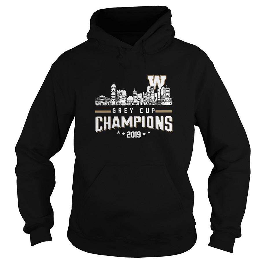 107th Grey Cup Blue Bombers Building Players Champions 2019 Hoodie SFA