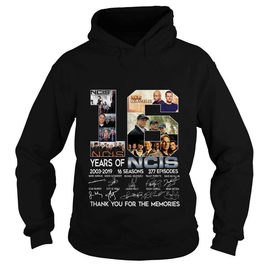 16 Years Of NCIS 2003 2019 Thank You For The Memories Signatures Hoodie SFA