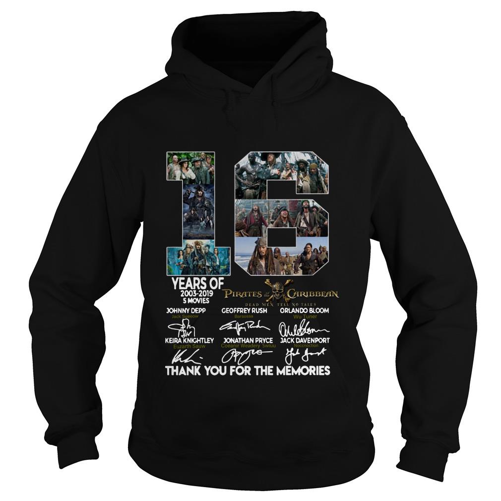 16 Years of Pirates Caribbean thank you for the memories signatures Hoodie SFA