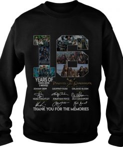 16 Years of Pirates Caribbean thank you for the memories signatures Sweatshirt SFA