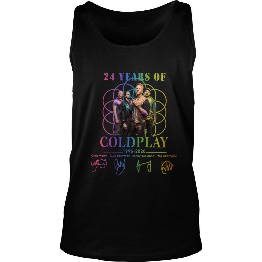 24 years of Coldplay 1996 2020 signature Tank Top SFA