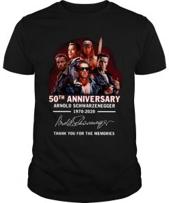 50th Anniversary Arnold Schwarzenegger Thank You For The Memories Signature T Shirt SFA