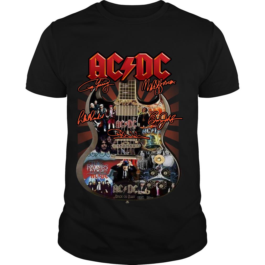 AC DC Guitar signatures T shirt SFA