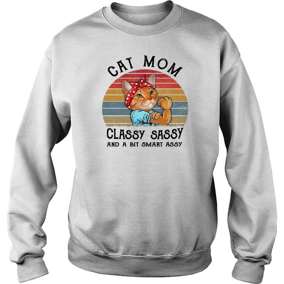 Cat Mom Classy Sassy And A Bit Smart Assy Vintage Sweatshirt SFA