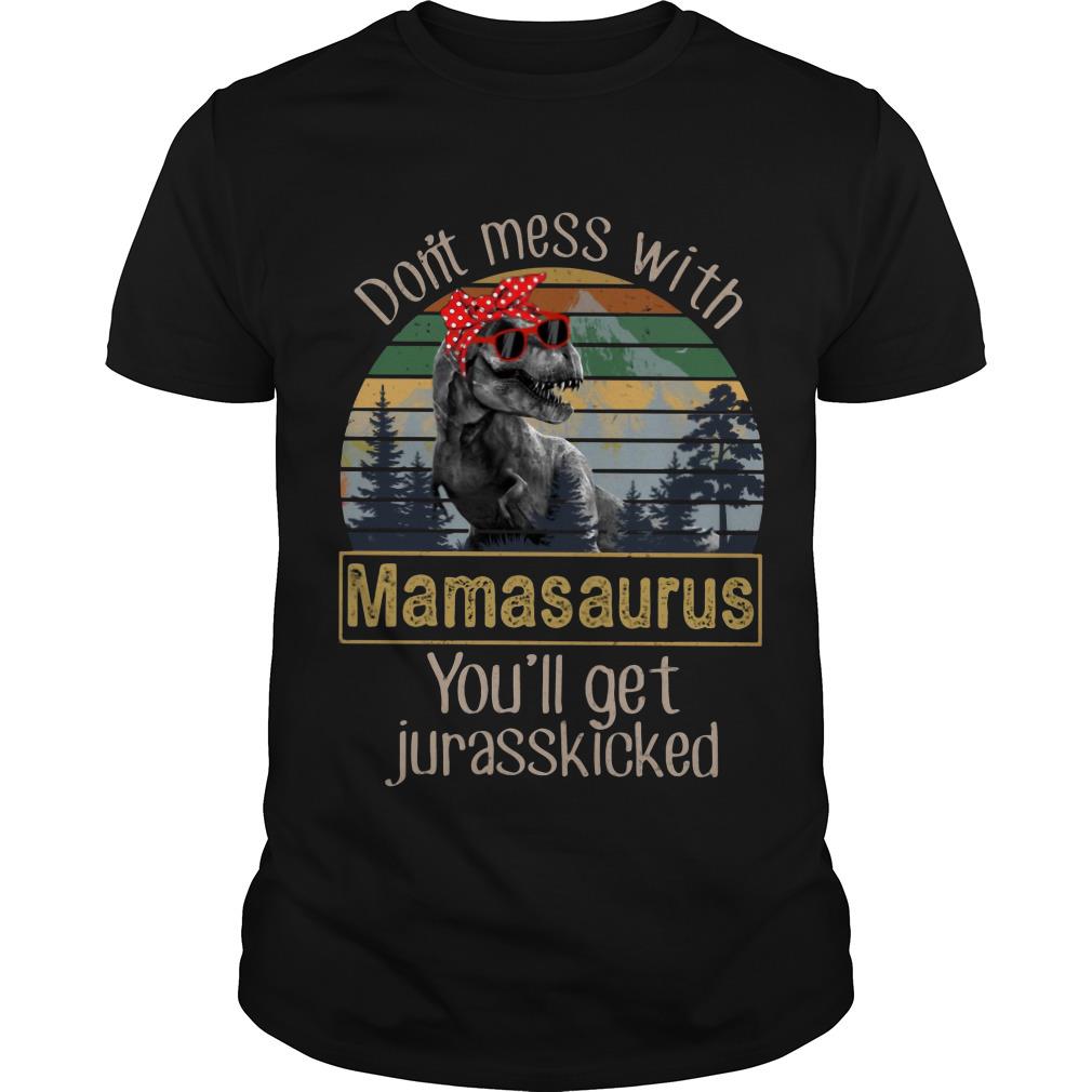 Don’t Mess With Mamasaurus You’ll Get Jurasskicked Vintage T Shirt SFA