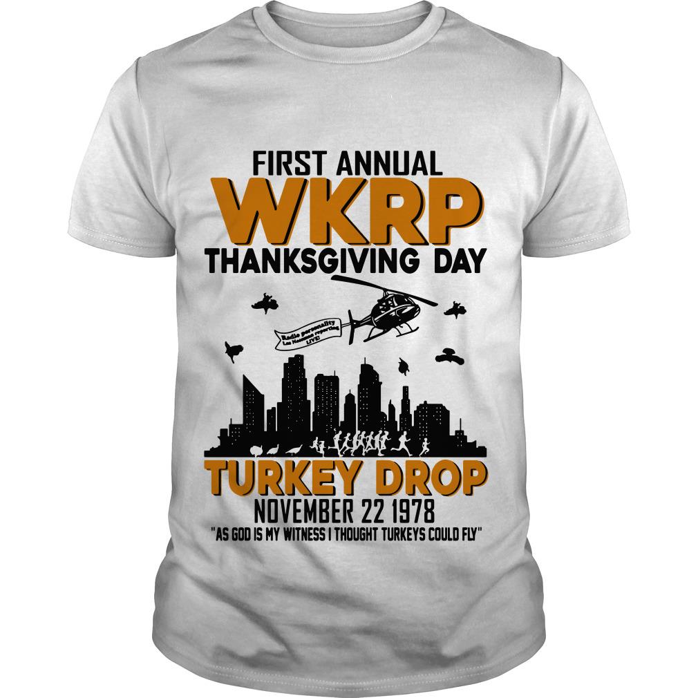 First Annual WKRP Thanksgiving Day Turkey Drop November 22 1978 T shirt SFA