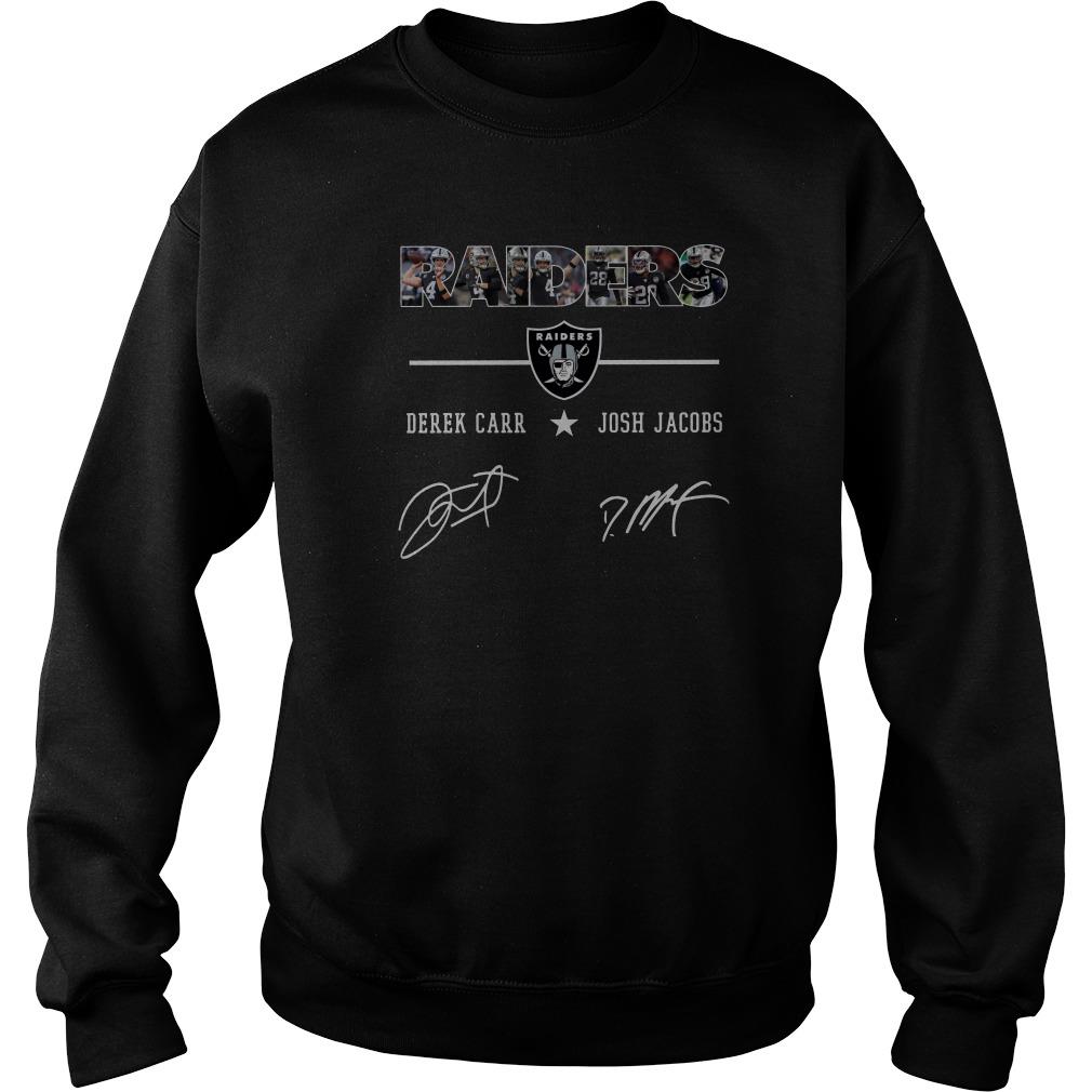 Oakland Raiders Derek Carr Josh Jacobs Signature Sweatshirt SFA