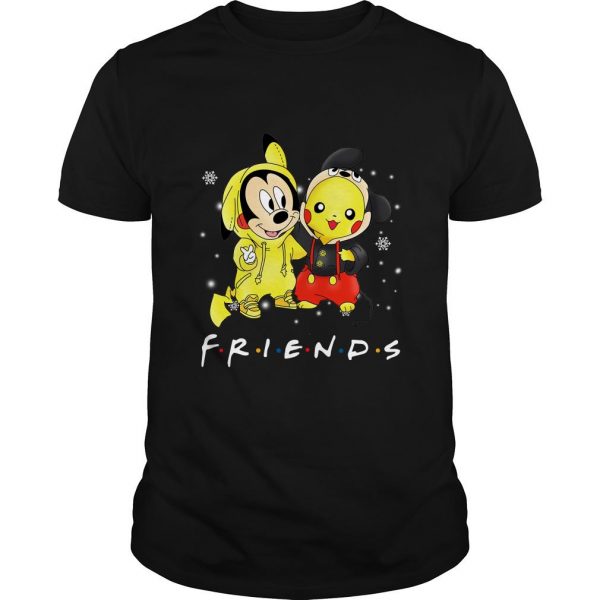 Baby Mickey Mouse And Pikachu Friends Christmas T Shirt SFA