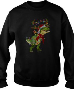 Dinosaur T Rex Reindeer Light Christmas Sweatshirt SFA