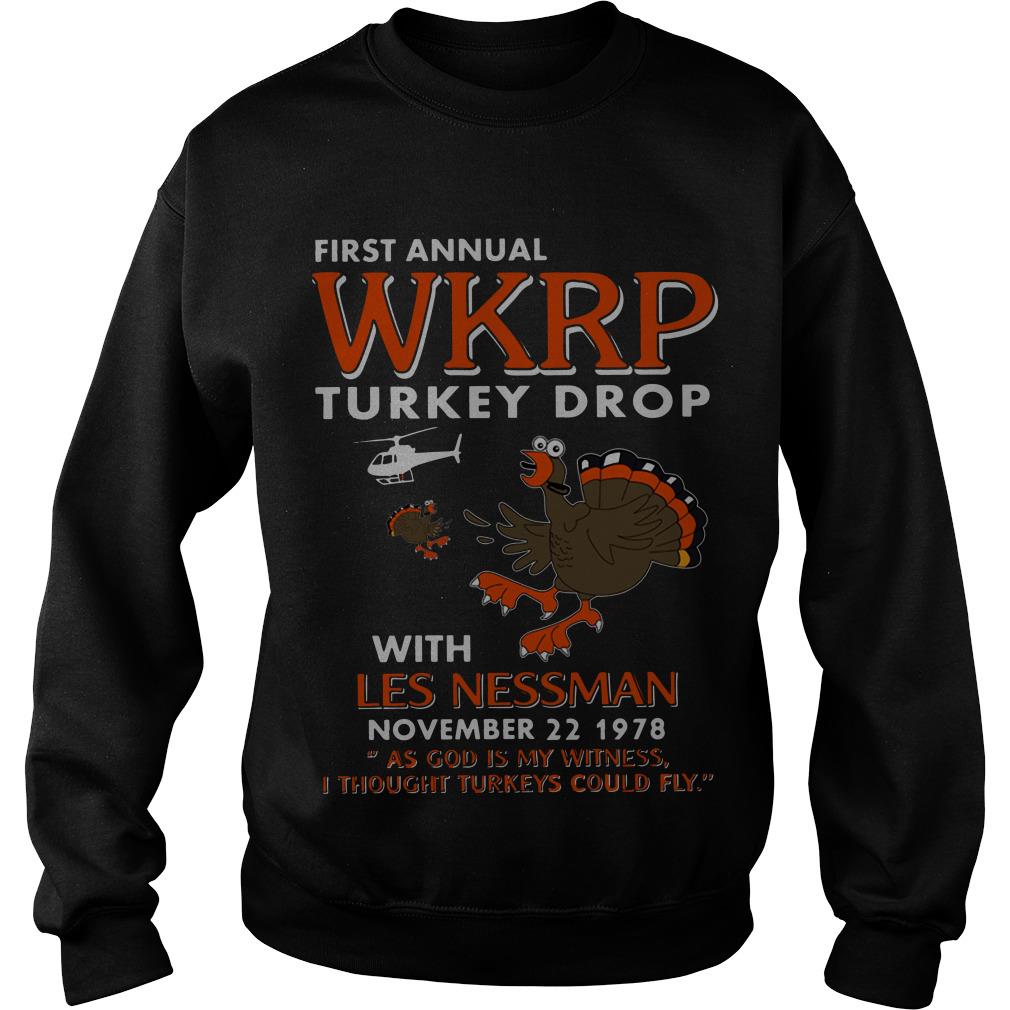 First Annual WKRP Turkey Drop With Les Nessman Sweatshirt SFA