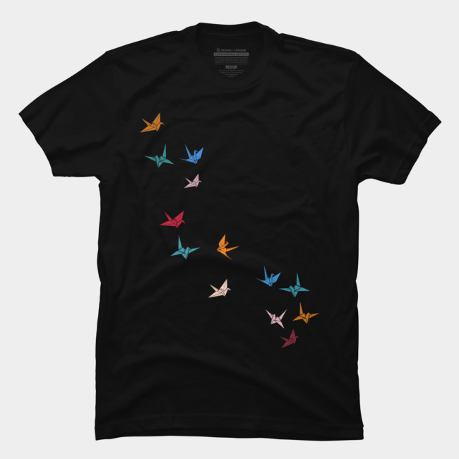 Flying Paper Cranes Birds T Shirt SFA