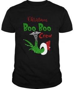 Grinch Hand Holding Nurse Christmas Boo Boo Crew T Shirt SFA