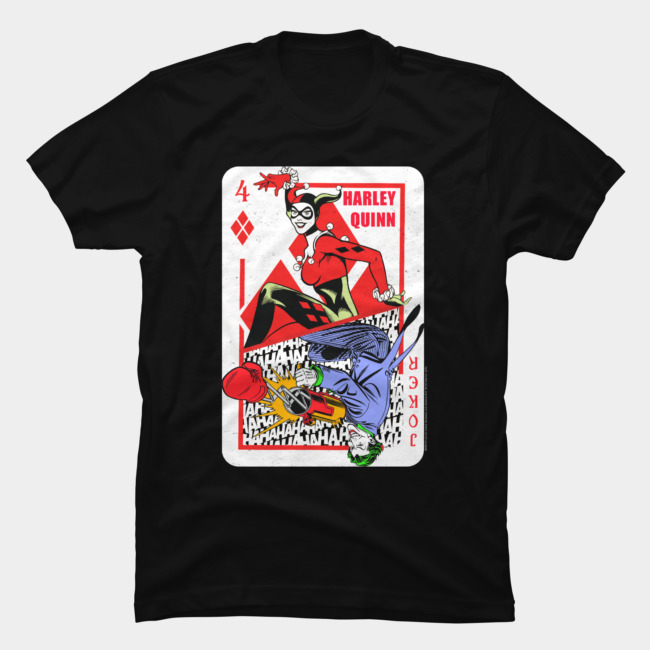 Harley Quinn & Joker Playing Card T Shirt SFA
