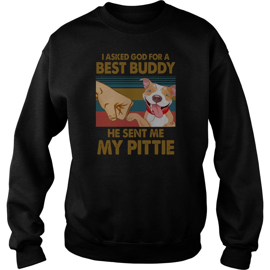 I Asked God For A Best Buddy He Sent Me My Pittie Vintage Sweatshirt SFA