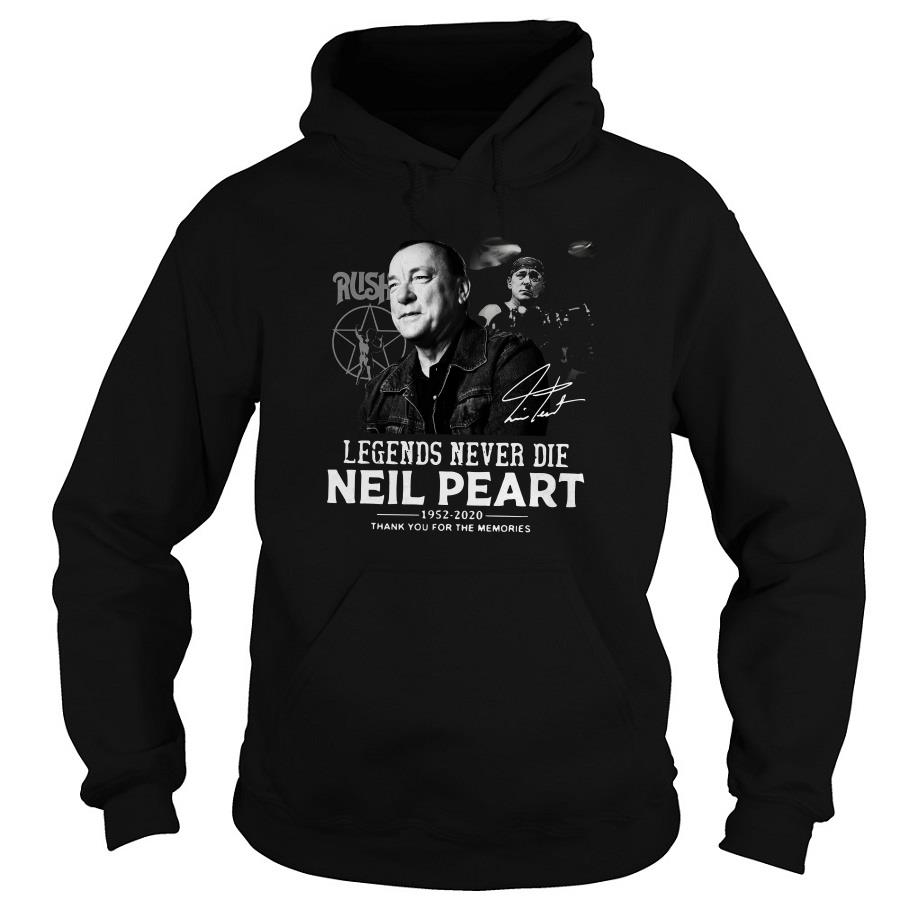 Legends Never Die Neil Peart Thank You For The Memories Hoodie SFA