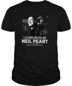 Legends Never Die Neil Peart Thank You For The Memories T Shirt SFA