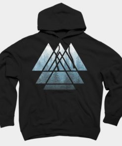 Misty Forest Sacred Geometry Triangles Hoodie SFA
