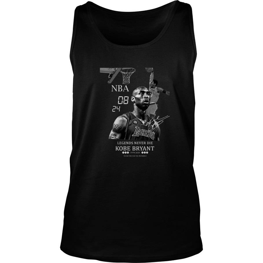 NBA 08 24 Legends Never Die Kobe Bryant Thank You For The Memories Tank Top SFA
