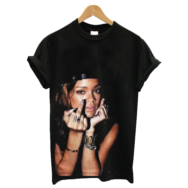 Rihanna Middle Finger t shirt F07