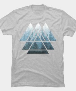 Sacred Geometry Triangles - Misty Forest T Shirt SFA