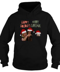 Santa Woman Yelling At Cat Meme Happy Holidays Merry Christmas Hoodie SFA