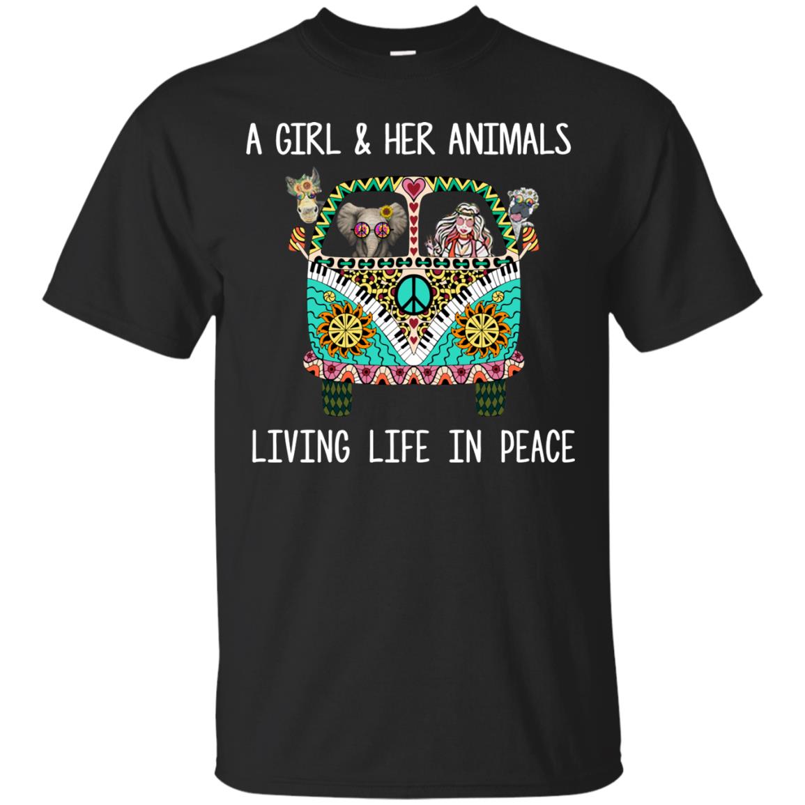 A girl and her animals living life in peace t shirt F07