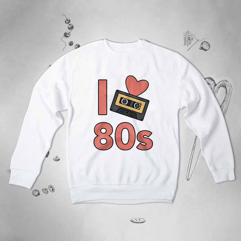 I Love cassette 80s sweatshirt NA