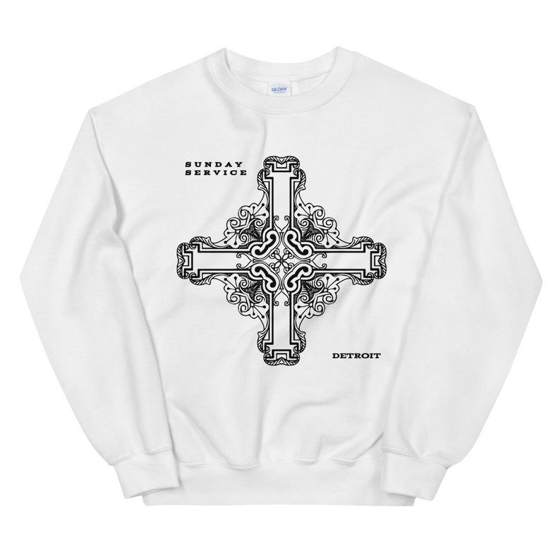 Kanye Jesus Is King Detroit Cross Sunday Service Sweatshirt NA