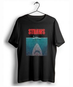Straws Turtles Jaws Shark t shirt F07