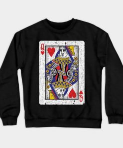 queen of hearts playing card sweatshirt F07