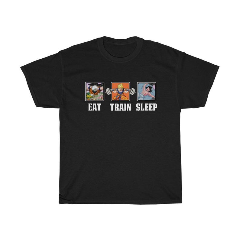 Eat, Train, Sleep Goku Lifting Unisex T Shirt NA