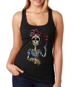 Frieda Kahlo Skeleton Paint Sugar Skull tank top NA