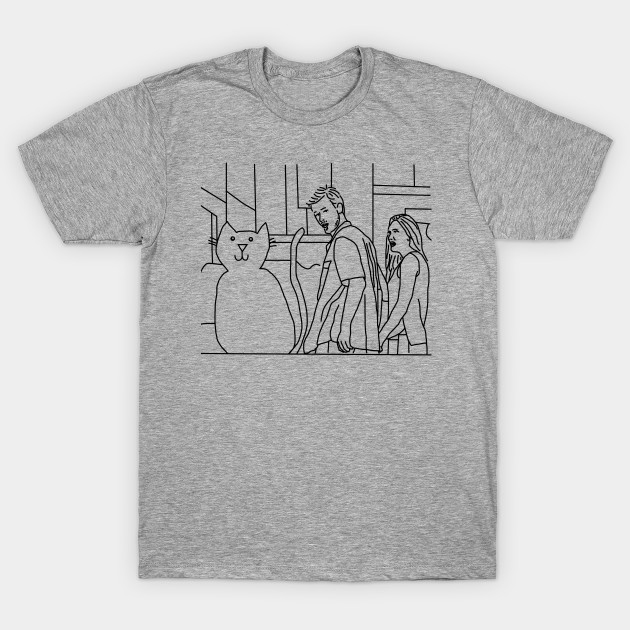 Distracted Boyfriend Yellow Cat Outline T-Shirt NA
