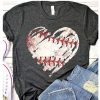 Baseball heart t shirt NA