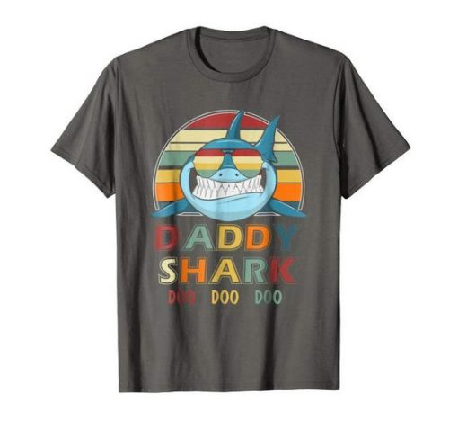 Retro Vintage Daddy Shark Tshirt NA