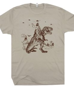 Jesus Riding Dinosaur T Shirt NA