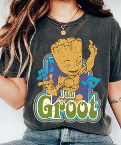 Marvel Guardians Of The Galaxy I am Groot Vintage Music T-Shirt NA