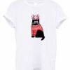 Cat with Christmas Jumper Meow print trendy tshirt NA